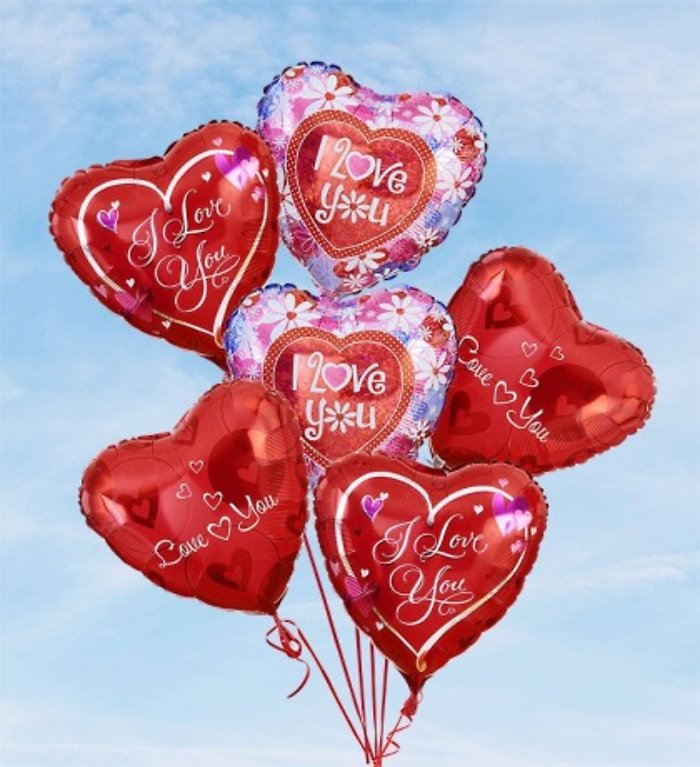 6 Love Mylar Balloons