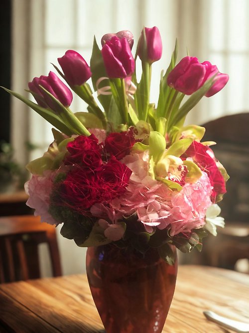 Tulip Kissed Orchid Dream