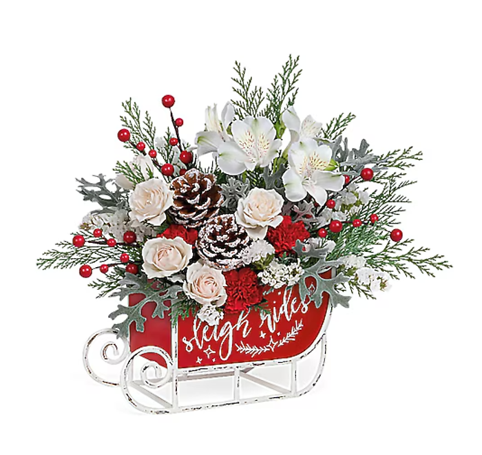 Teleflora\'s Frosted Sleigh Bouquet