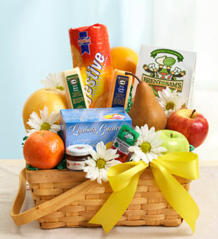 Fruit &amp; Gourmet Basket for Sympathy
